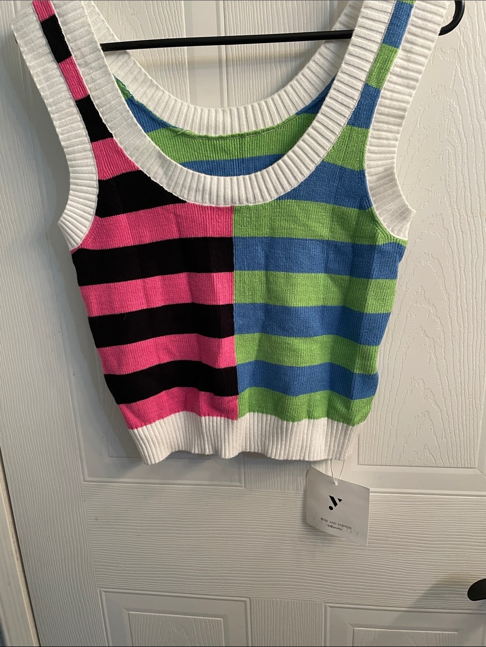 Striped Colorblock Knit Tank Top - Multicolor